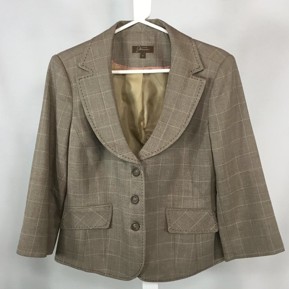 Jessica Tan Check Blazer